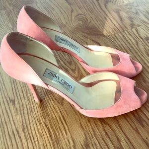 Jimmy Choo salmon pink peeptoes